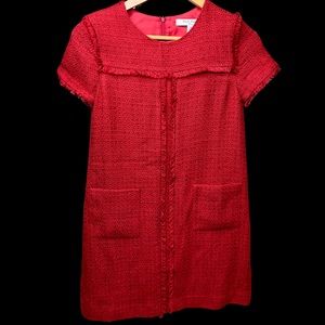BROOKS BROTHERS GIRL RED TWEED CLASSIC DRESS